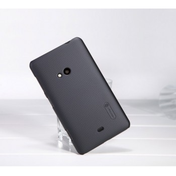 Пластиковый матовый нескользящий премиум чехол для Nokia Lumia 625 Черный