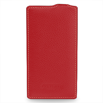 Кожаный чехол книжка вертикальная (нат. кожа) для Nokia Lumia 1320 Красный