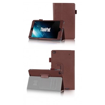 Чехол подставка с внутренними отсеками серия Full Cover для Lenovo ThinkPad 8 Коричневый