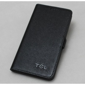 Кожаный чехол портмоне (нат. кожа) для Alcatel One Touch Hero Черный