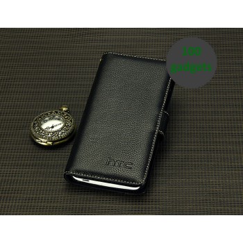 Кожаный чехол портмоне (нат. кожа) для HTC Butterfly S Черный
