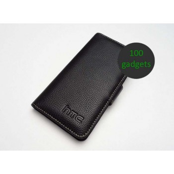 Кожаный чехол портмоне (нат. кожа) для HTC Desire 600 Черный
