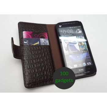 Кожаный чехол портмоне (нат. кожа крокодила) для HTC Desire 600