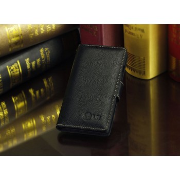 Кожаный чехол портмоне (нат. кожа) для LG Optimus G2 Черный