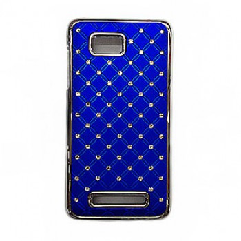 Пластиковый чехол со стразами для HTC Desire 400 Dual SIM Синий