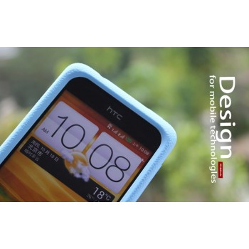 Силиконовый чехол софт тач премиум для HTC Desire 400 Dual SIM Синий