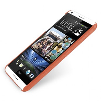 Кожаный чехол накладка серия Back Cover (нат. кожа) для HTC Desire 816 оранжевая