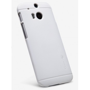 Пластиковый матовый чехол премиум для HTC One 2 Белый