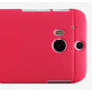 Пластиковый матовый чехол премиум для HTC One 2 Красный
