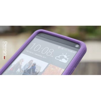 Силиконовый премиум софт-тач чехол для HTC One 2 Фиолетовый