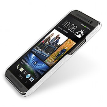 Кожаный чехол накладка серия Back Cover (нат. кожа) для HTC One 2 белая