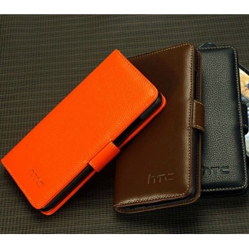 Кожаный чехол портмоне (нат. кожа) для HTC One Max