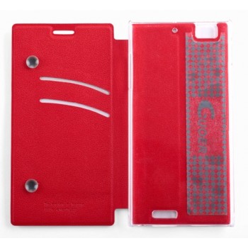 Чехол флип подставка клеевой серия Suction Power для Lenovo IdeaPhone K900 Красный