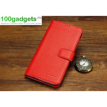 Кожаный чехол портмоне (нат. кожа) для Lenovo Vibe Z (K910) Красный