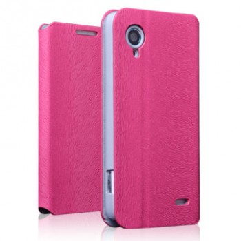 Чехол флип подставка текстурный для Lenovo IdeaPhone S720 Розовый