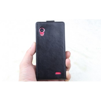Кожаный чехол книжка вертикальная для Lenovo IdeaPhone S720 Черный