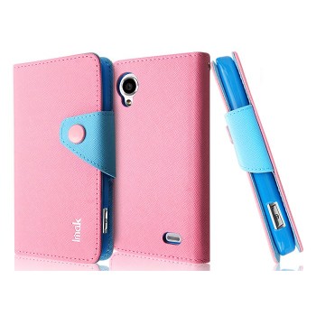Чехол текстурный портмоне для Lenovo IdeaPhone S720 Розовый