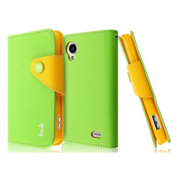 Чехол текстурный портмоне для Lenovo IdeaPhone S720 Зеленый