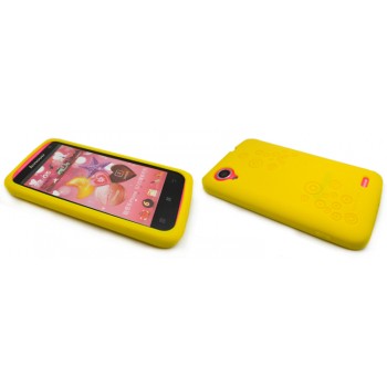 Силиконовый премиум чехол серия Circles для Lenovo IdeaPhone S720 Желтый