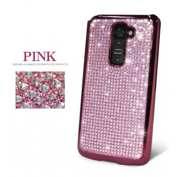 Чехол пластиковый со стразами серия Total Luxury для LG Optimus G2 Розовый