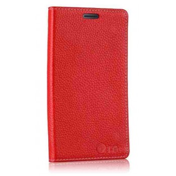 Кожаный чехол портмоне подставка (нат. кожа) для LG G Flex Красный