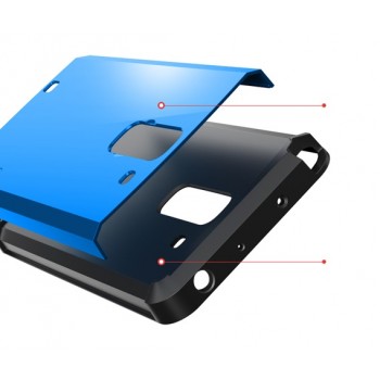 Силиконовый премиум чехол с поликарбонатной крышкой для LG G Pro 2 Голубой
