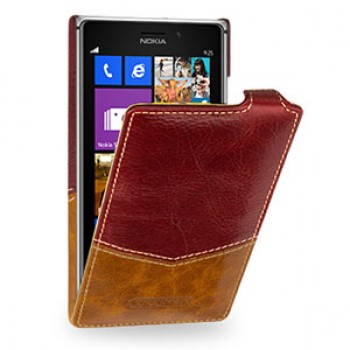 Кожаный эксклюзивный чехол ручной работы вертикальный для Nokia Lumia 925