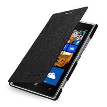 Кожаный чехол горизонтальная книжка (нат. кожа) для Nokia Lumia 925