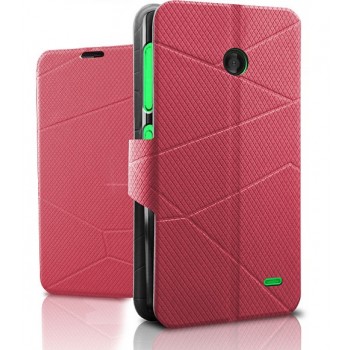 Чехол флип подставка текстурный для Nokia X Розовый