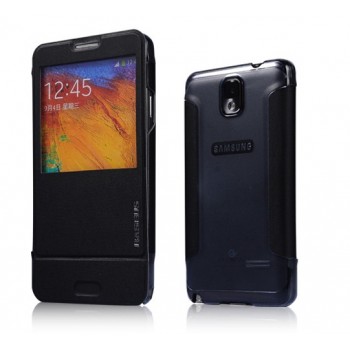 Чехол флип подставка инвертный с окном вызова для Galaxy Note 3 Черный