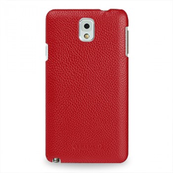 Кожаный чехол накладка Back Cover (нат. кожа) для Galaxy Note 3 Красный