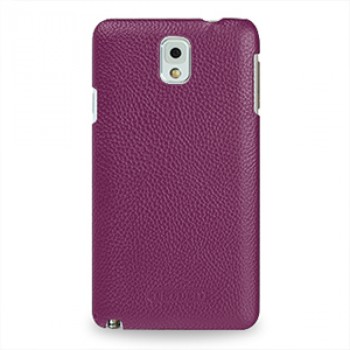 Кожаный чехол накладка Back Cover (нат. кожа) для Galaxy Note 3 Фиолетовый