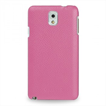 Кожаный чехол накладка Back Cover (нат. кожа) для Galaxy Note 3 Розовый