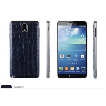 Кожаный чехол крышка-накладка Back Cover (нат. кожа крокодила) для Galaxy Note 3 Синий