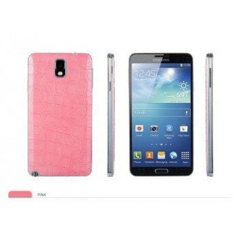 Кожаный чехол крышка-накладка Back Cover (нат. кожа крокодила) для Galaxy Note 3 Розовый