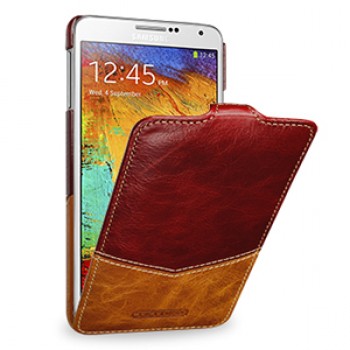 Кожаный чехол вертикальная книжка (нат. кожа) для Samsung Galaxy Note 3