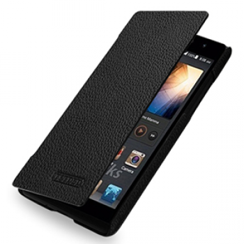 Кожаный чехол книжка горизонтальная (нат. кожа) для Huawei Ascend P6