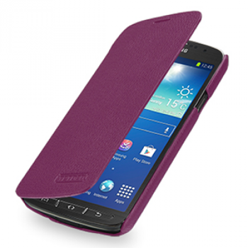 Кожаный чехол горизонтальная книжка (нат. кожа) для Samsung Galaxy S4 Active Фиолетовый