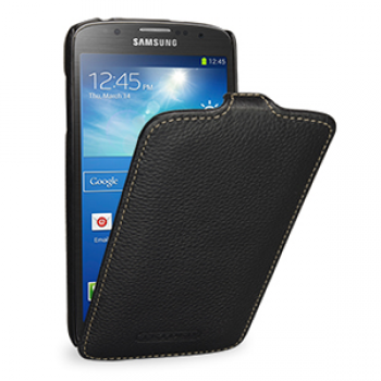 Кожаный чехол вертикальная книжка (нат. кожа) для Samsung Galaxy S4 Active Черный