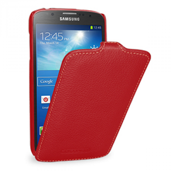 Кожаный чехол вертикальная книжка (нат. кожа) для Samsung Galaxy S4 Active Красный