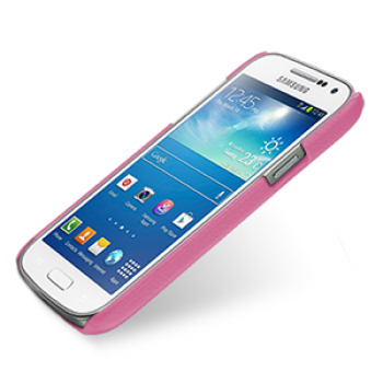Кожаный чехол (нат. кожа) Back Cover для Samsung Galaxy S4 Mini розовый