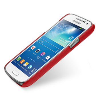 Кожаный чехол (нат. кожа) Back Cover для Samsung Galaxy S4 Mini красный