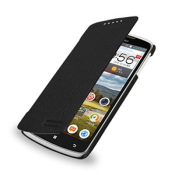 Кожаный чехол книжка горизонтальная (нат. кожа) для Lenovo IdeaPhone S920 Черный