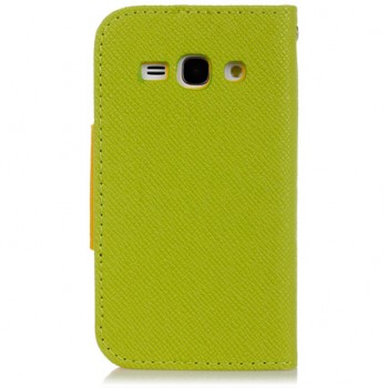 Чехол портмоне подставка с заклепкой для Samsung Galaxy Ace 3 Зеленый