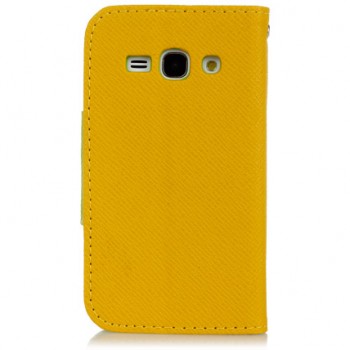 Чехол портмоне подставка с заклепкой для Samsung Galaxy Ace 3 Желтый
