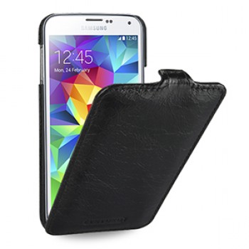 Кожаный чехол вертикальная книжка (нат. кожа) для Samsung Galaxy S5