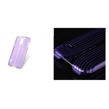 Пластиковый ультратонкий чехол с рельефной текстурой серия Blurred Lines для Samsung Galaxy S5 Фиолетовый