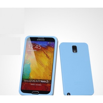 Силиконовый премиум чехол софт тач для Samsung Galaxy Note 3 Голубой