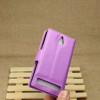 Чехол портмоне подставка для Sony Xperia E1 Фиолетовый