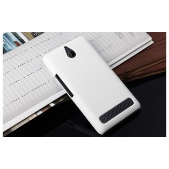 Пластиковый матовый непрозрачный чехол для Sony Xperia E1 Белый